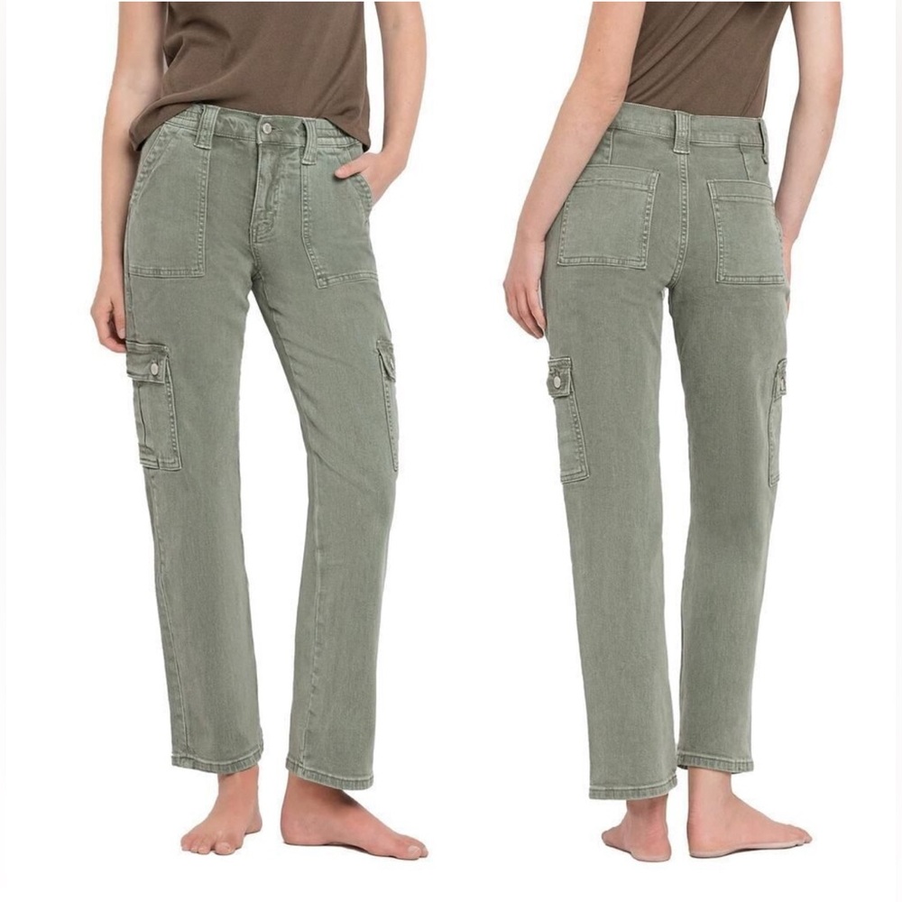 VERVET BY FLYING MONKEY Olive Wide Leg Jeans